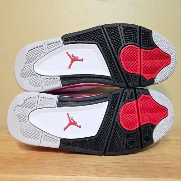 Nike Air Jordan 4 Retro Red Cement White 408452-161 GS Youth Size 4Y Women's 5.5 - Picture 6 of 7